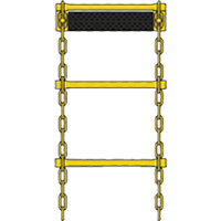 Chain system for marine safety barriers and ladder installations