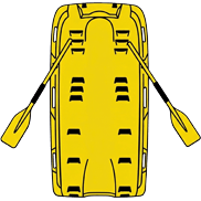 Floating rescue raft for emergency evacuation in waterfront environments